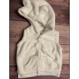 Carter’s Fuzzy & Soft Baby Girl White Vest, Size 3 months